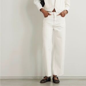 Frame Le Jane Cropped High Rise Wide Leg Jean White